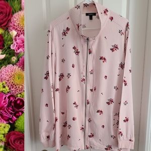 TORRID Pink Floral Drawstring Jacket